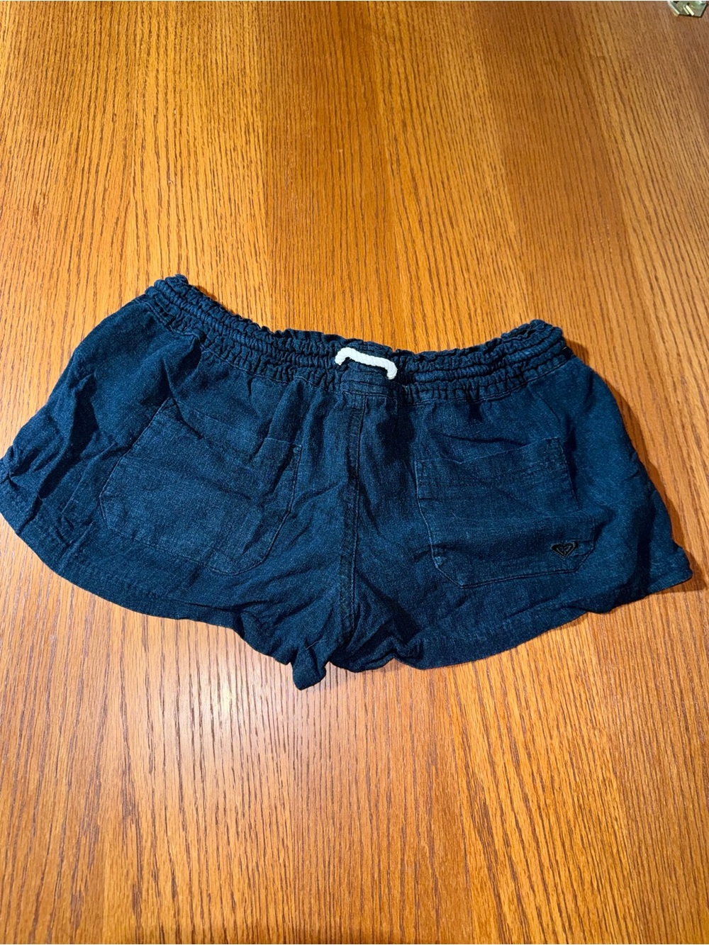 Roxy Black Athletic Shorts with White Drawstring - Picture 2 of 5